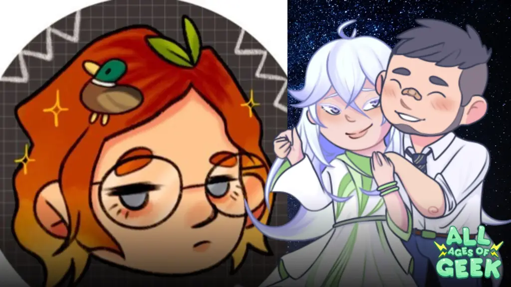 All Ages of Geek Aviakey as Official Chibi Artist in I Married a Monster on a Hill