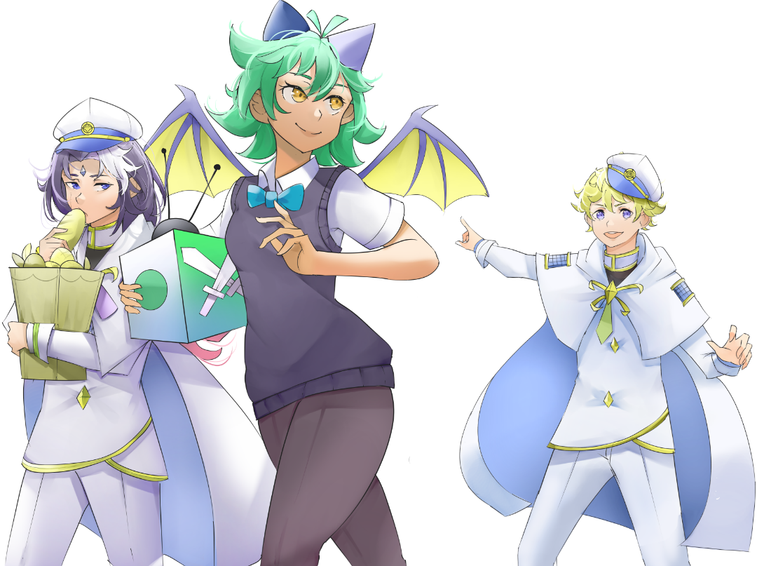 All Ages of Geek Mascot Kasai with VTubers Korl and Stilo
