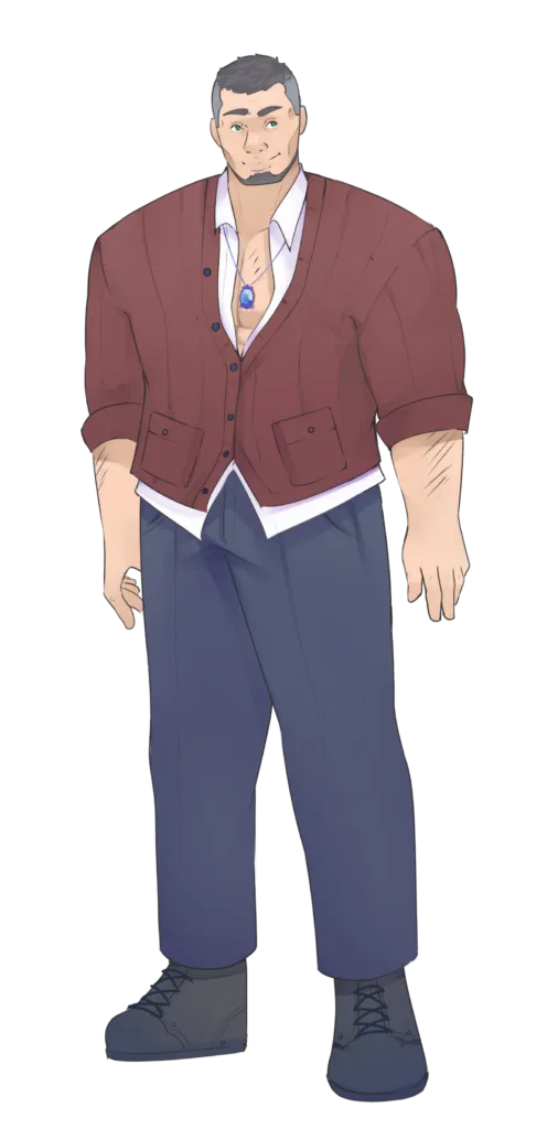 Bevvy From I Married a Monster on a Hill wearing brown standing tall