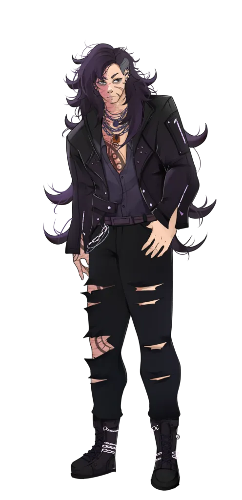 Malcolm from I Married a Monster on a Hill with his hands on his hips