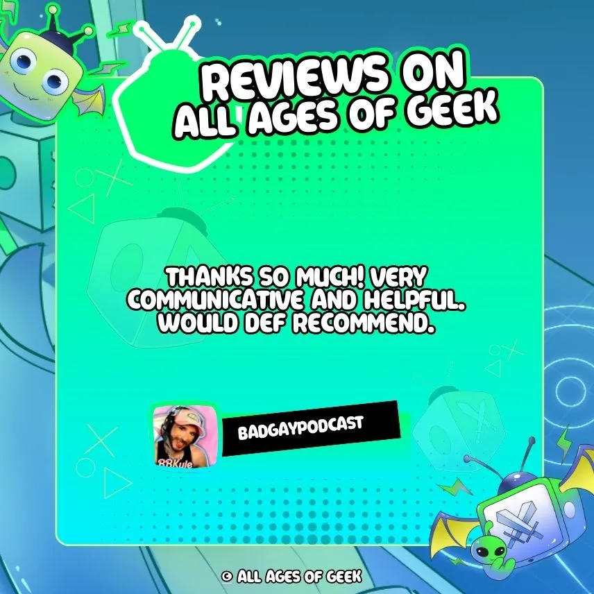 All Ages of Geek testimonial as an example.
