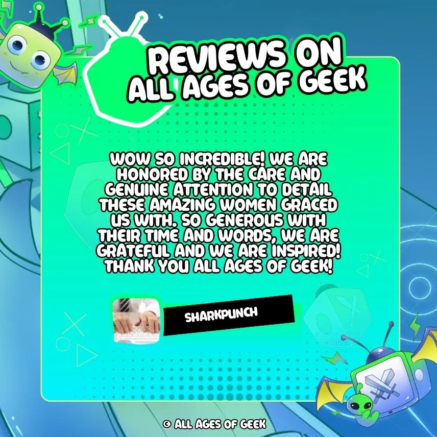 All Ages of Geek testimonial as an example.