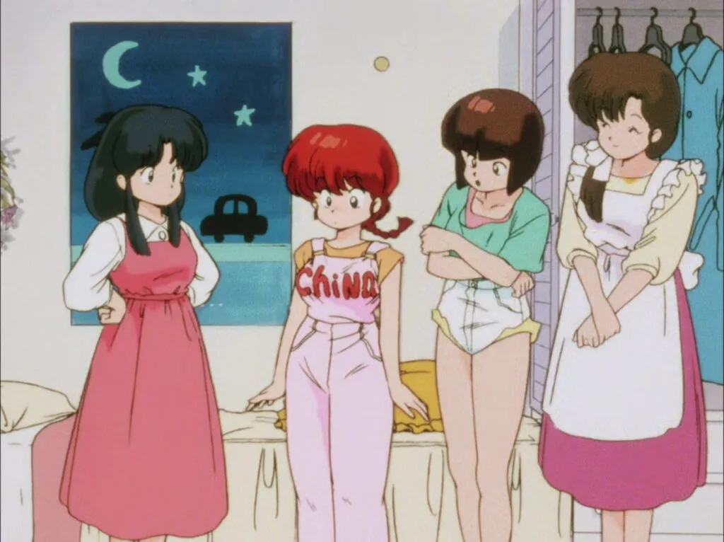 Ranma Saotome from Ranma ½ wearing a flannel shirt with casual vibes.