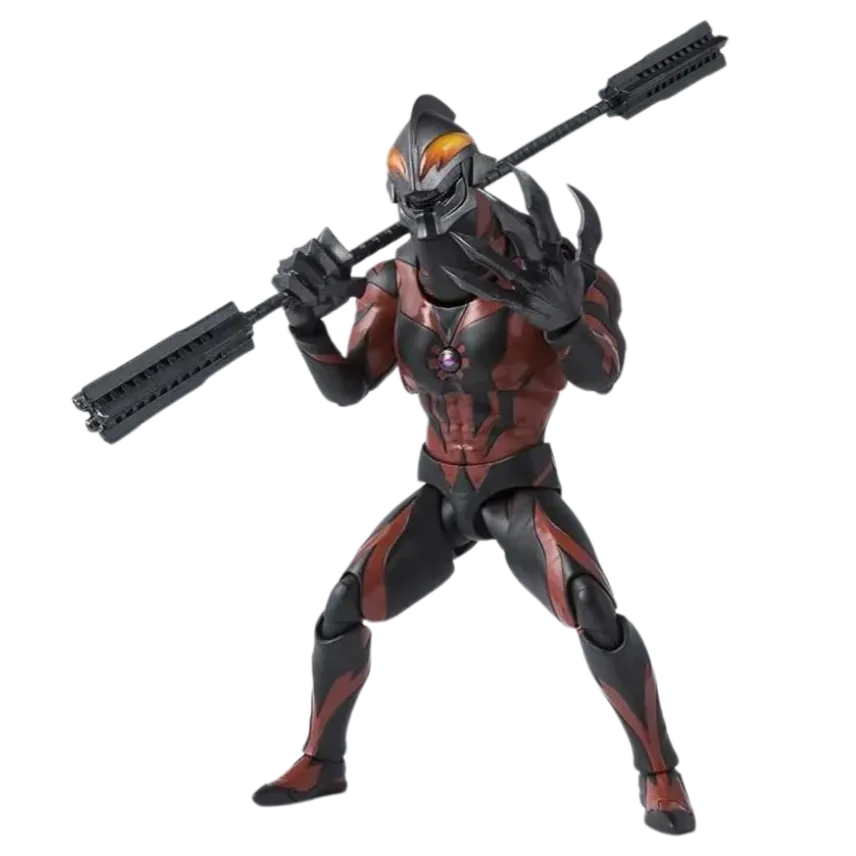 "A highly detailed S.H. Figuarts action figure of Ultraman Belial from the Ultraman Series, featuring dynamic articulation and a menacing weapon, showcased on All Ages of Geek."