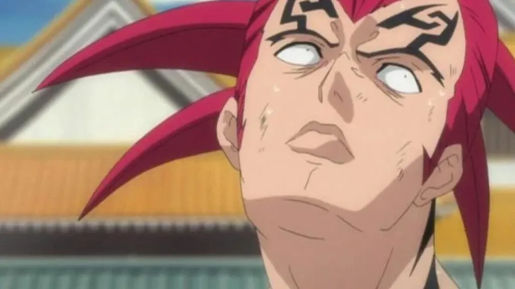Renji Abarai from Bleach with a derpy looking face.