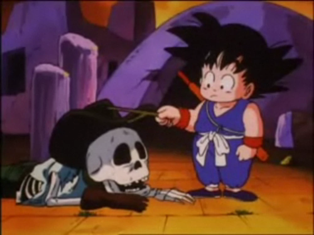 Goku's curious nature shines through as he encounters the unexpected during his early adventures in Dragon Ball!