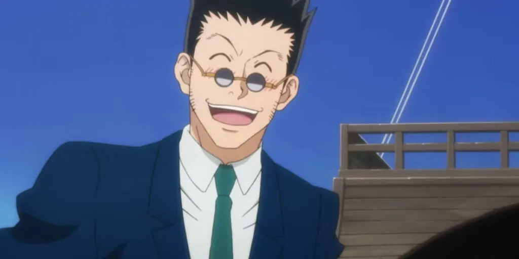 Leorio Paradinight smiling with sunglasses.