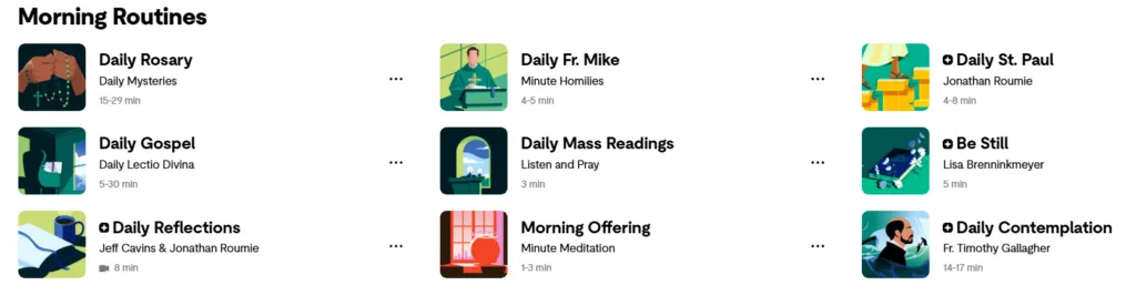 Daily Routines on the Hallow App.