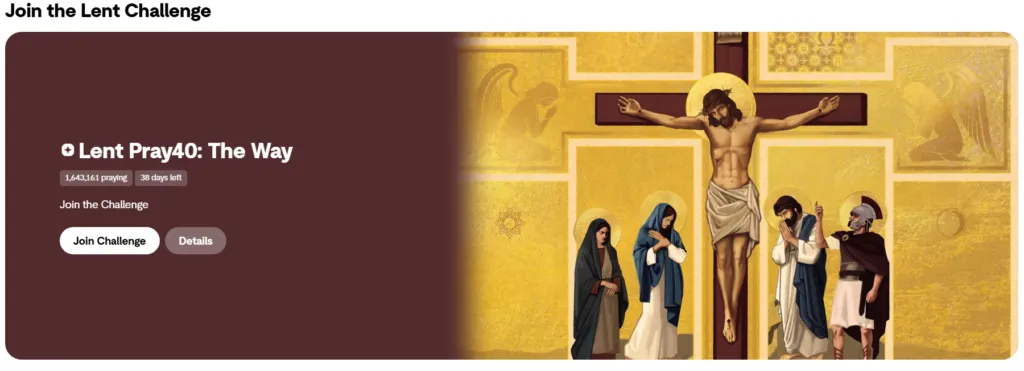 Lent Challenge on the Hallow App.