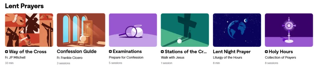 Hallow App Lent Prayers and Challenges.