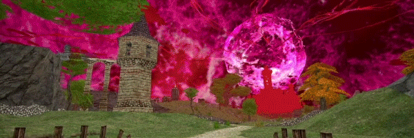 Gif from the indie RPG Dread Delusion featuring a first person shot of walking through a cursed field.