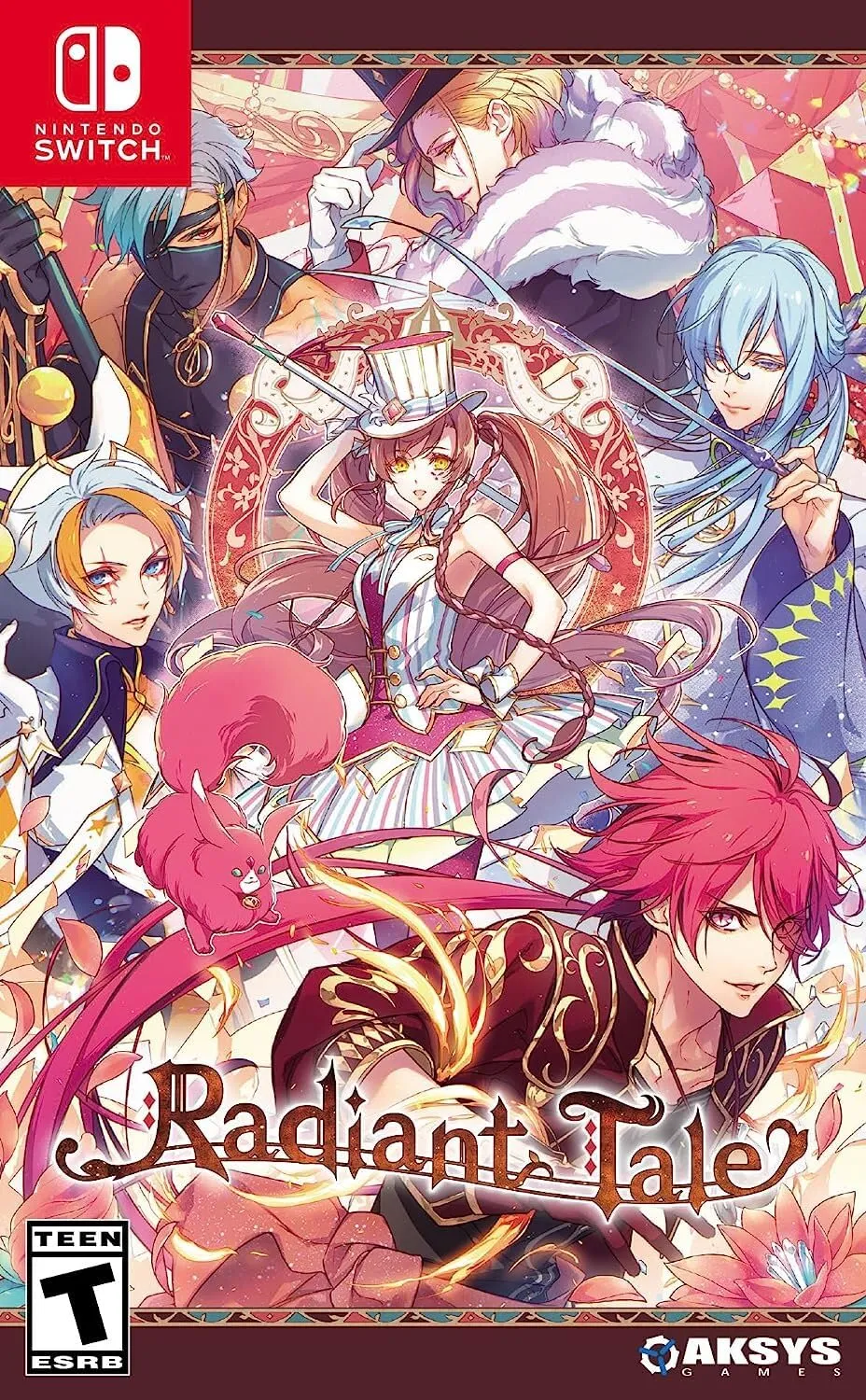For your girly otome fix we have Radiant Tale Nintendo Switch cover art featuring Tifalia and the circus troupe in a whimsical fantasy setting