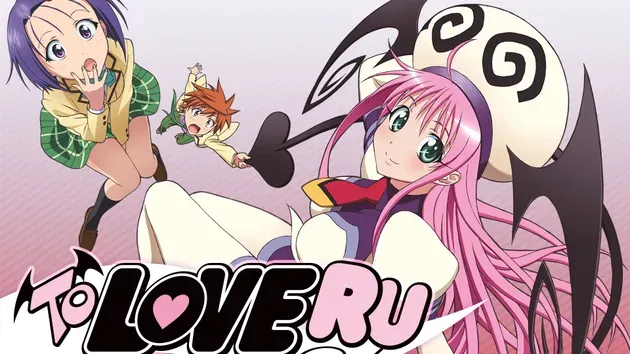 To Love Ru anime poster featuring Rito Yuki, Lala, and Haruna in a playful romantic comedy pose.