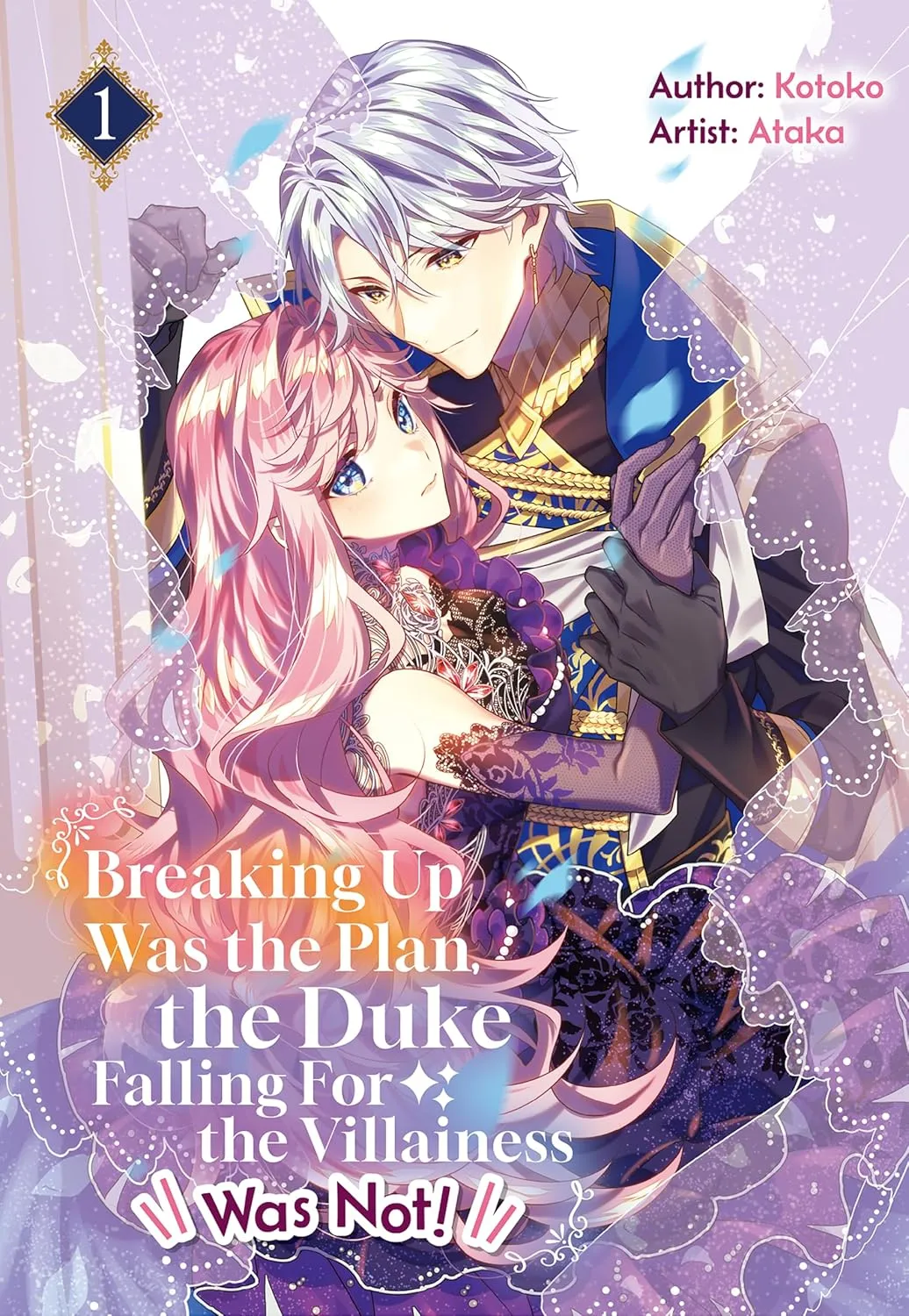 7 Light Novels for Valentine’s Day featuring the cover of Breaking Up Was the Plan, the Duke Falling For the Villainess Was Not!, a fantasy romance light novel about misunderstandings, villainess charm, and unexpected love illustrated in anime style