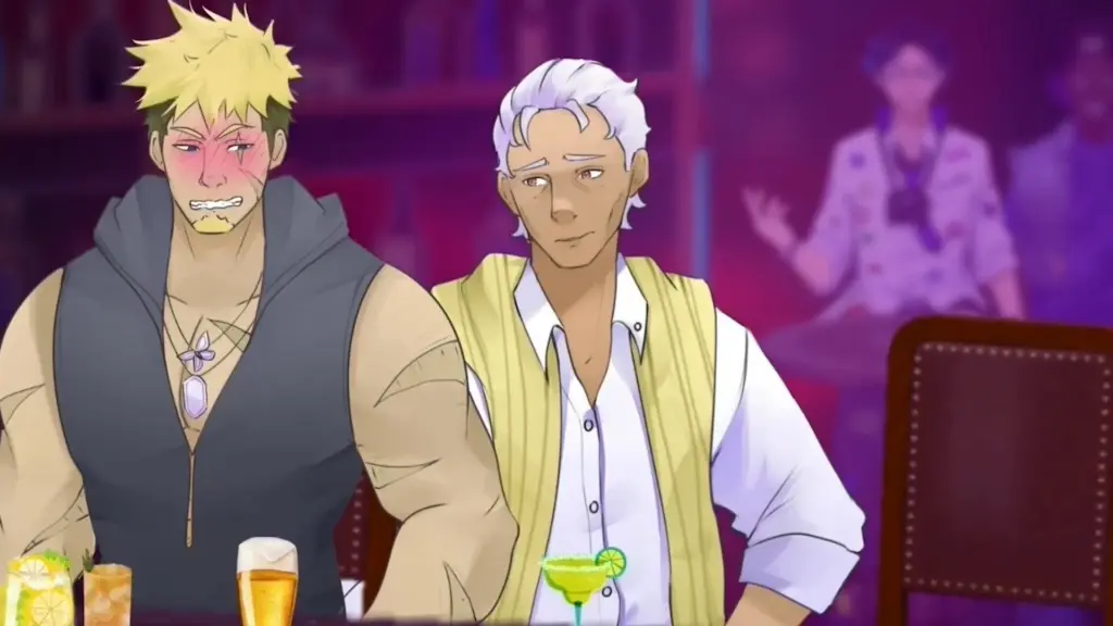Disaster Date Roulette Valentine's Day Movie Still. Drunk John venting to Reginald.
