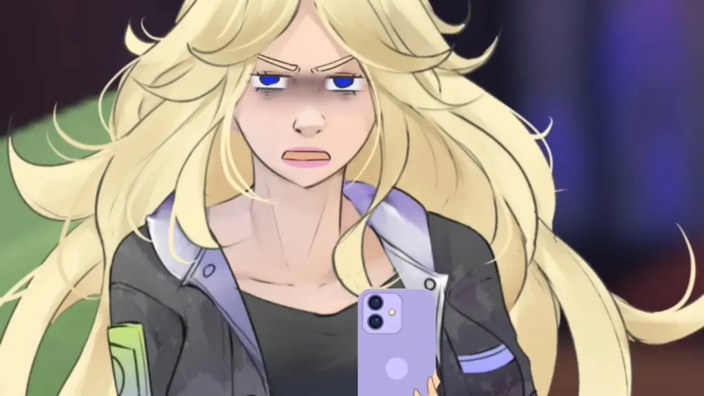 Disaster Date Roulette Valentine's Day Movie Still. Amy angry with shadow on face.

