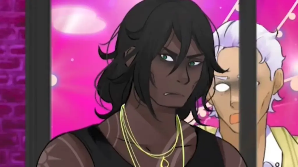 Disaster Date Roulette Valentine's Day Movie Still. Close up of Clyde leaving a worried Reginald.
