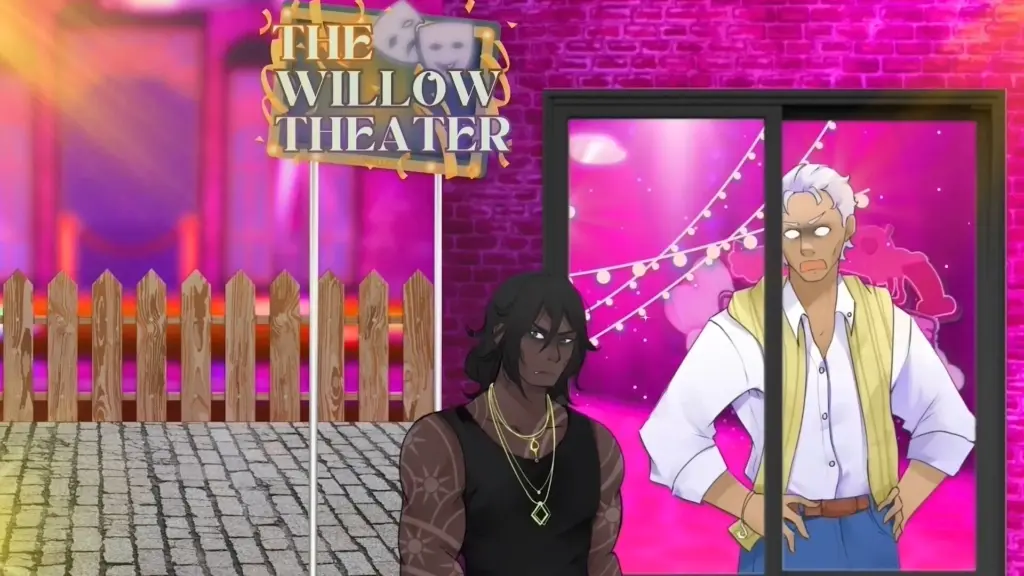 Disaster Date Roulette Valentine's Day Movie Still. Clyde leaving Reginald at the theater.
