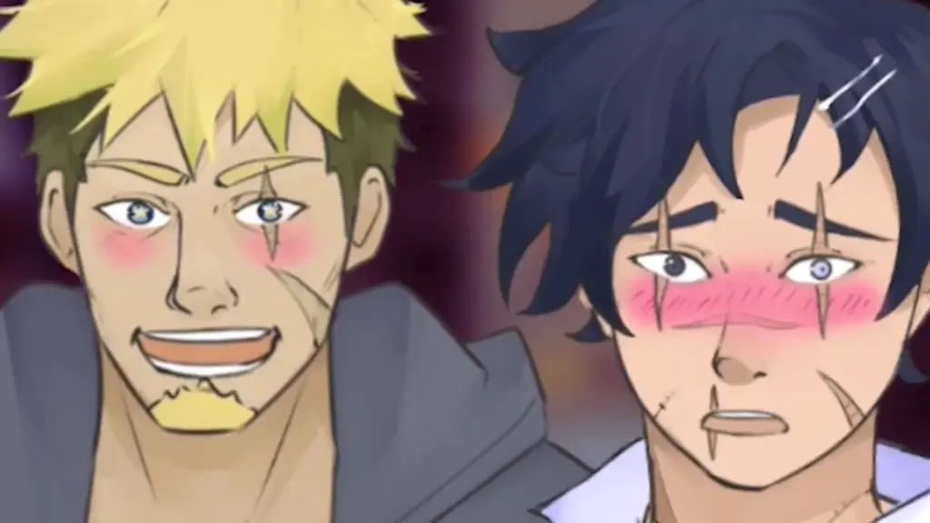 Disaster Date Roulette Valentine's Day Movie Still. John making Thomas blush.