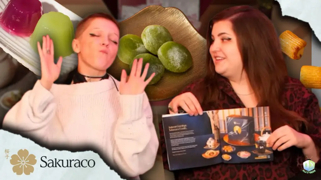 Sisters try sakuraco box japanese snacks all ages of geek