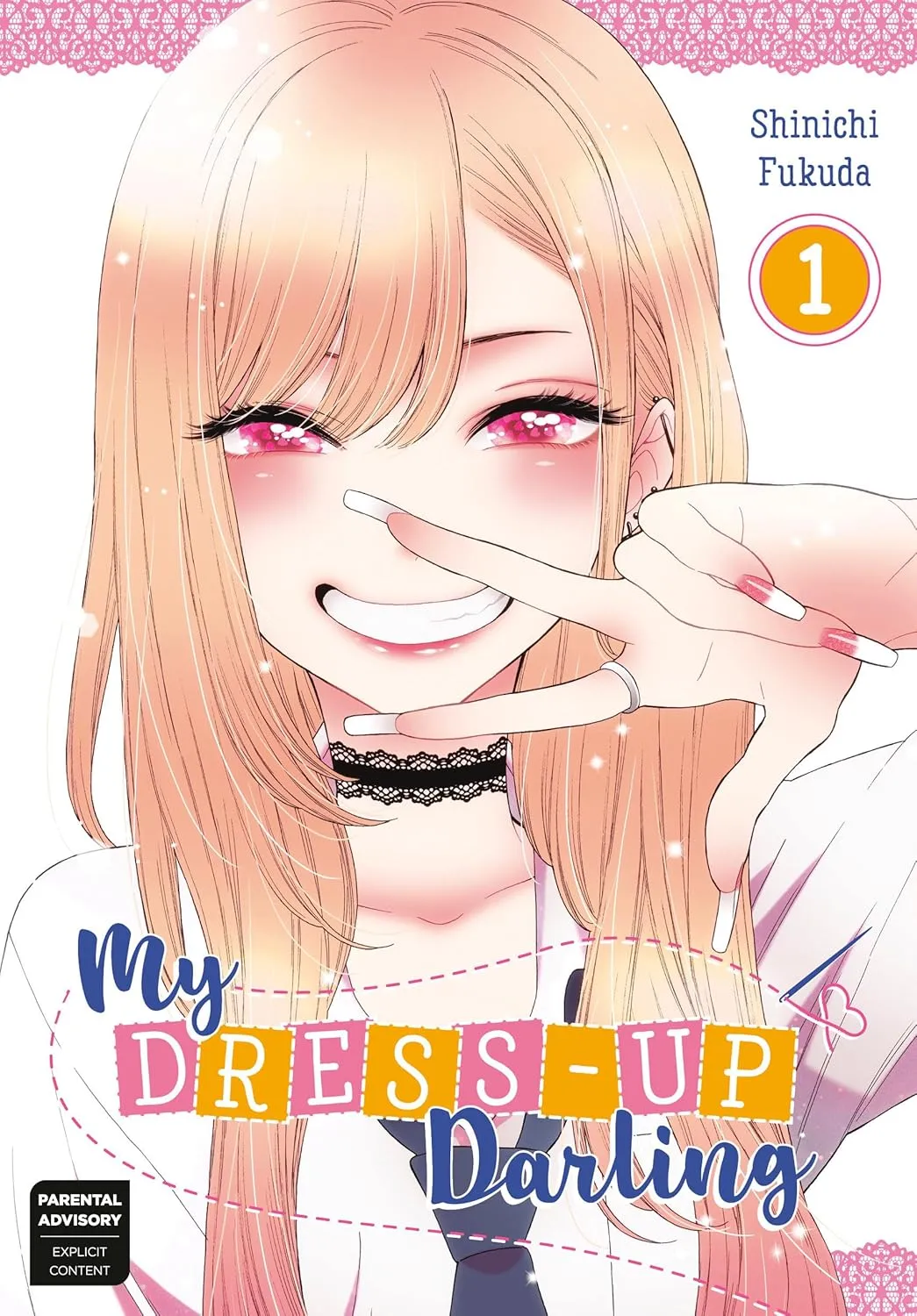 Cover of My Dress-Up Darling Volume 1 featuring Wakana Gojo and Marin Kitagawa in a bright romantic comedy style