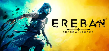 Ereban Shadow Legacy key art showing the protagonist Ayana emerging from shadow energy with glowing blue effects and the game title displayed beside her.
