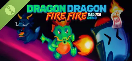 Cartoon dragon breathing fire while ghostly enemies and colorful effects fill the scene. The title "Dragon Dragon Fire Fire Deluxe" is displayed across the image.