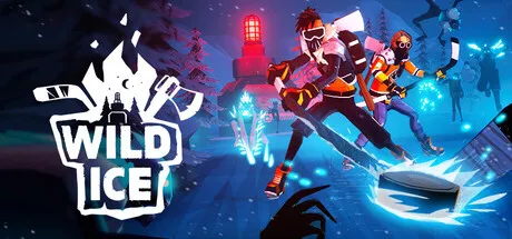 Action-packed winter survival scene showing hockey players skating through a frozen landscape while battling icy monsters. The title "Wild Ice" appears on the left. Featured for Steam Next Fest June 2026.